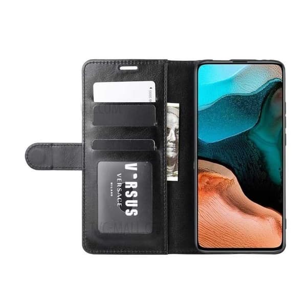 Xiaomi Poco F2 Pro Pung-etui PU-læder 4-SLOT Sort