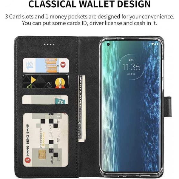 Motorola Moto Edge Plus Plånboksfodral PU-Läder 4-FACK