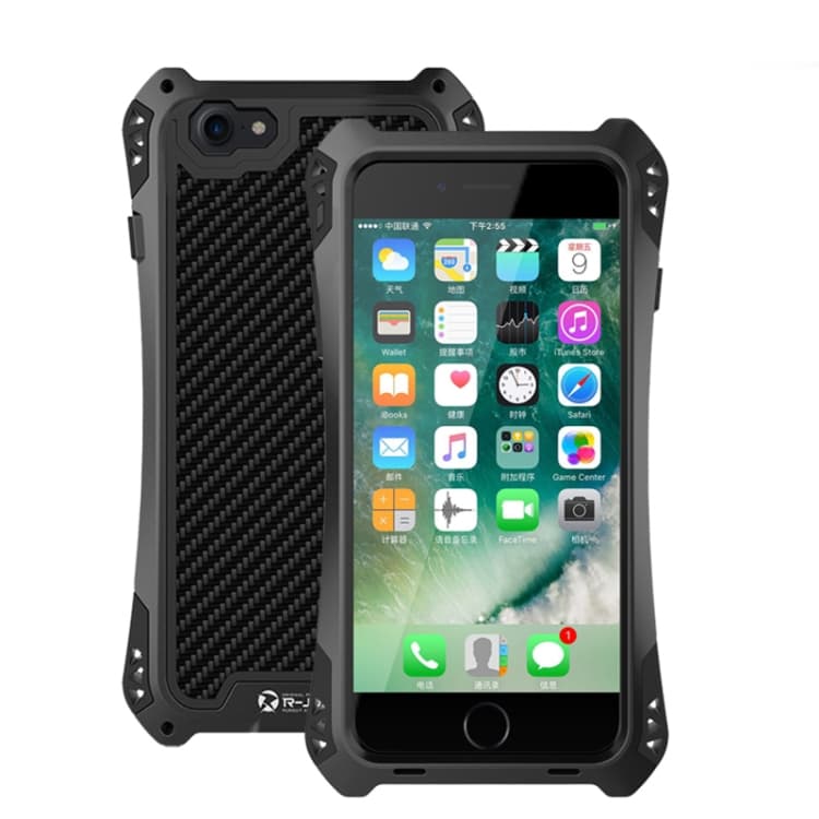 Metallisuoja iskuilta, pölyltä ja vedeltä iPhone 7 Musta