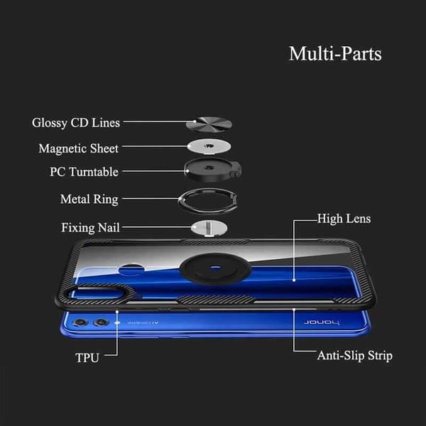 Käytännöllinen iskunkestävä Samsung A40 -kotelo sormustelineellä V4