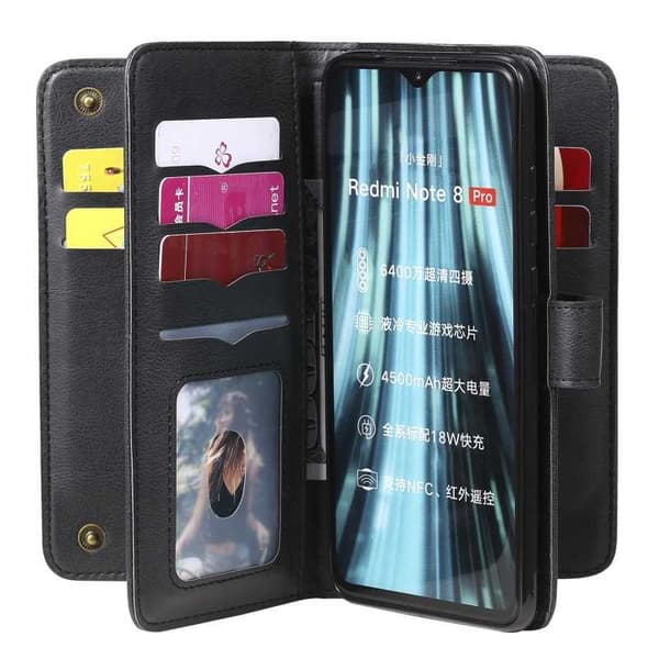 Redmi Note 8 Pro Praktisk Plånboksfodral med 11-Fack Array V2