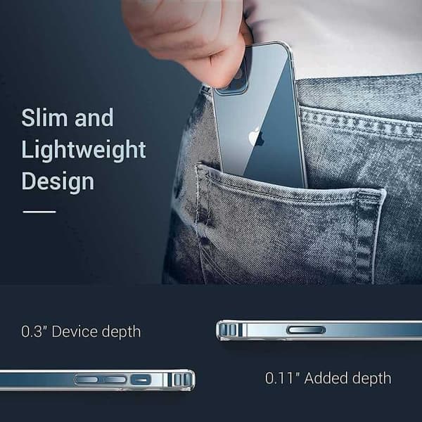 iPhone 12 Stöttåligt Genomskinligt Skal Simple