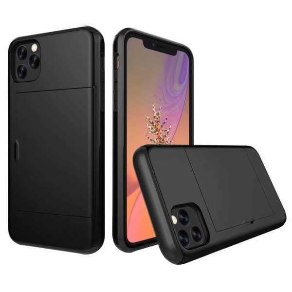 iPhone 12 Stöttåligt Skal Kortfack StreetWise - Svart