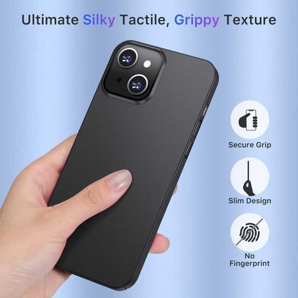 iPhone 12 Ultratunt Mattsvart Skal Basic V2