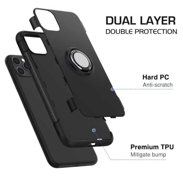 iPhone 12 Pro Max Praktisk stødsikker etui med ringholder V2