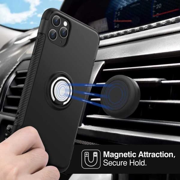 iPhone 12 Pro Max Praktisk stødsikker etui med ringholder V2