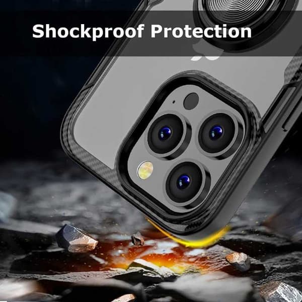 iPhone 12 Pro Praktisk stødsikker etui med ringholder V4