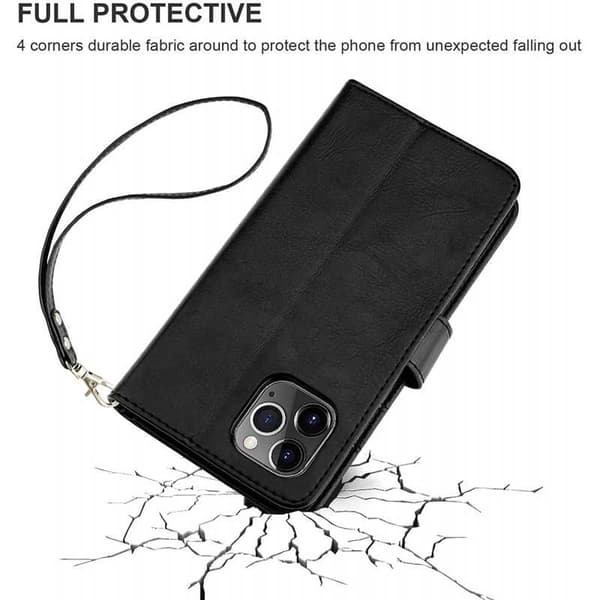 iPhone 12 Pro Pung Etui PU Læder 4 RUMM