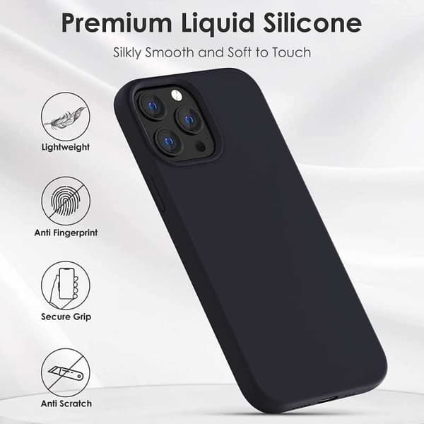 iPhone 12 Pro Gummibelagd Mattsvart Silikon Skal