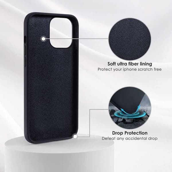iPhone 12 Pro Gummibelagd Mattsvart Silikon Skal