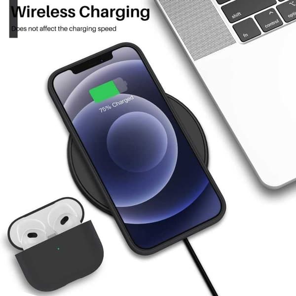 iPhone 12 Pro Max gummibelagt mat sort silikonecover