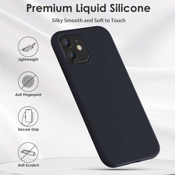 iPhone 12 Pro Max gummibelagt mat sort silikonecover