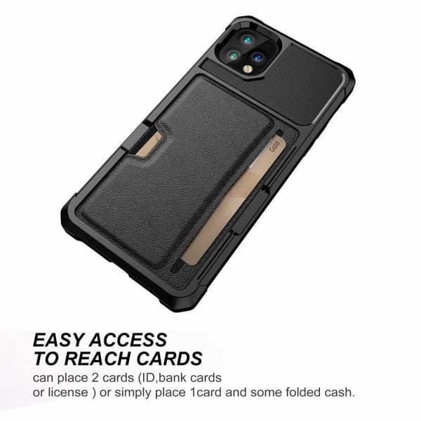 iPhone 12 Pro Max Stöttåligt Skal med Kortfack Solid V2