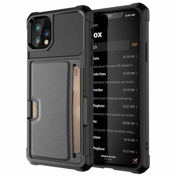iPhone 12 Pro Max Stöttåligt Skal med Kortfack Solid V2