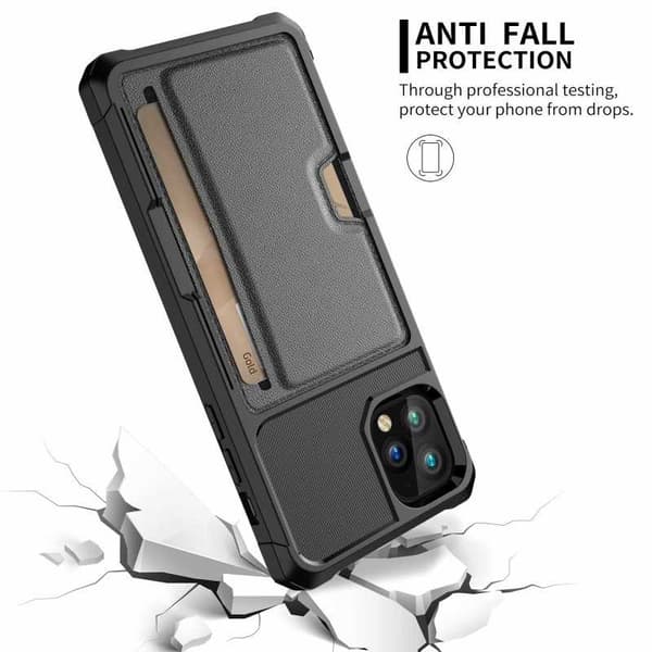 iPhone 12 Pro Max Stöttåligt Skal med Kortfack Solid V2