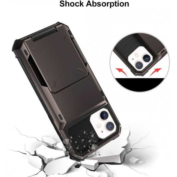 iPhone 12 Stöttåligt Skal med Kortfack Void