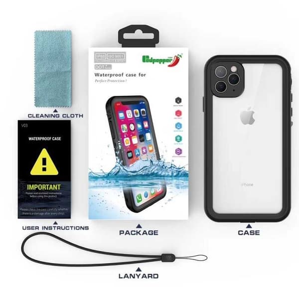iPhone 12 Pro fuld dækning vandtæt premium cover - 2m