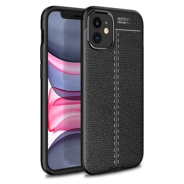 iPhone 12 Stöttåligt & Stötdämpande Skal LeatherBack