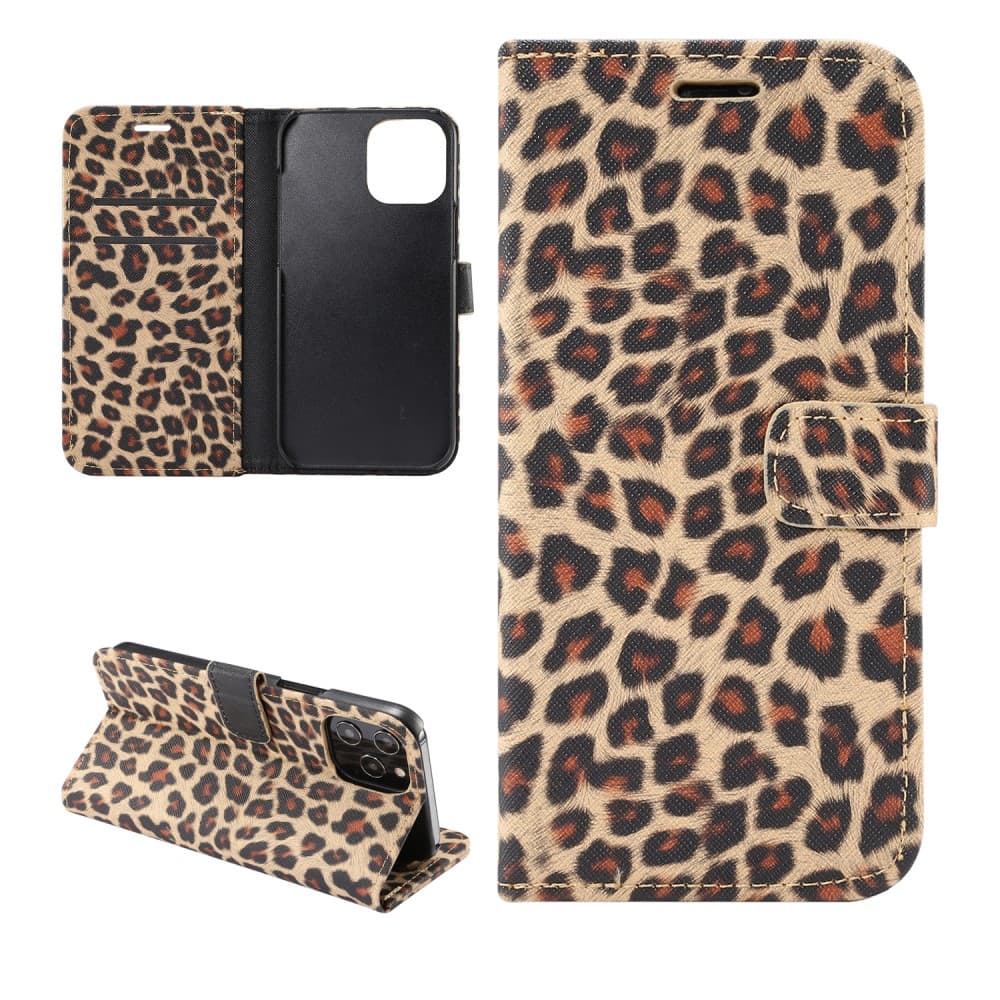 iPhone 12/iPhone 12 Pro Fodral Leopardmönster Brun