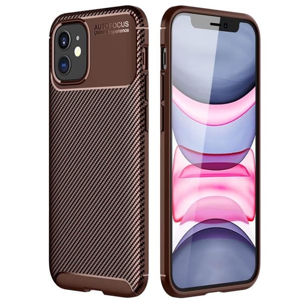 Carbon silikoni kuori Apple iPhone 12 Mini (5.4") : väri - ruskea