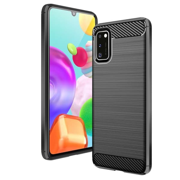 Stöttåligt Armor Carbon TPU-skal Samsung A41 Svart