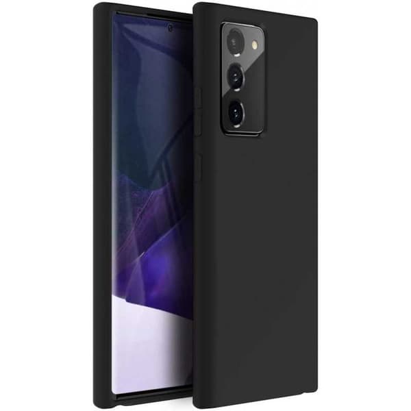 Samsung Note 20 gummibelagt mat sort silikonecover