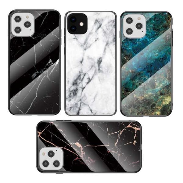 iPhone 12 Pro Max Marmorskal 9H Härdat Glas Baksida Glassback V2