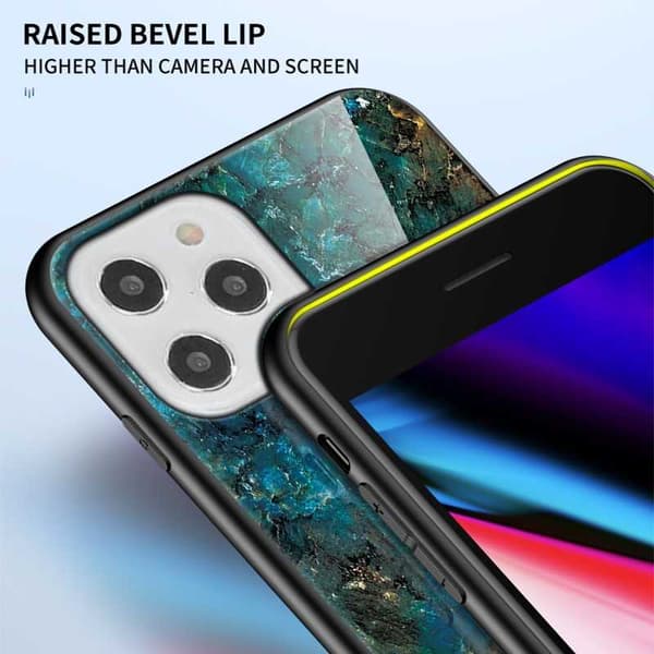 iPhone 12 Pro Max Marmorskal 9H Härdat Glas Baksida Glassback V2