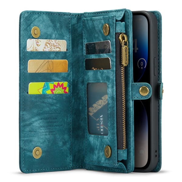 iPhone 12/iPhone 12 Pro Mobilplånbok Löstagbart Cover Grøn