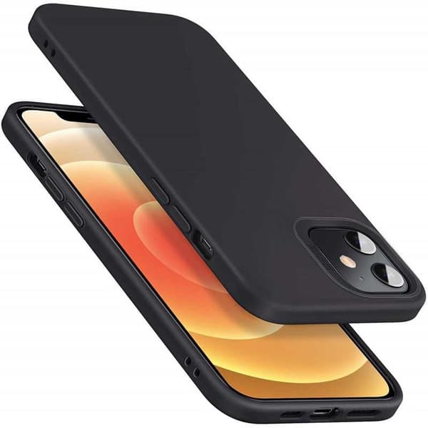 iPhone 12 Mini Gummibelagd Mattsvart Silikon Skal
