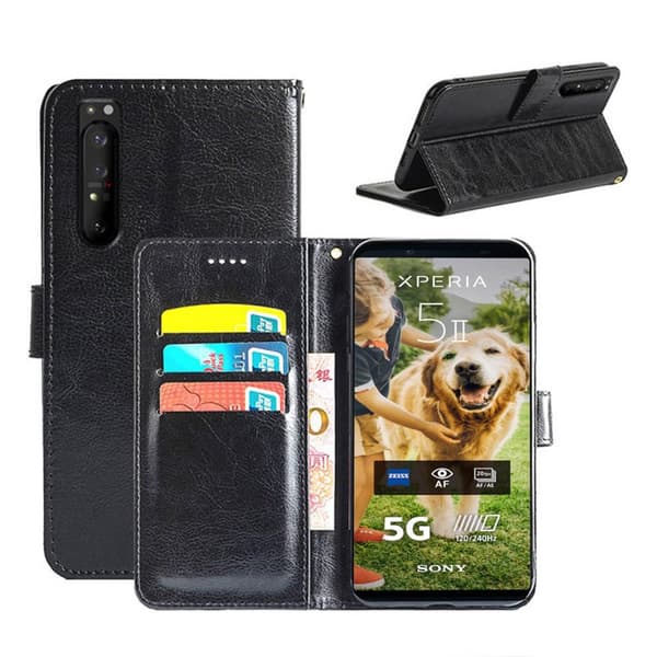 Wallet Cover 3-kort Sony Xperia 5 II : farve - sort