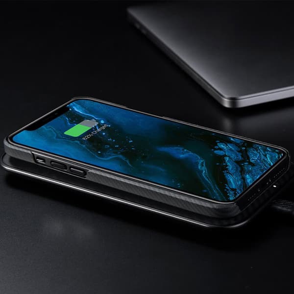 Pitaka iPhone 12/iPhone 12 Pro Suojakuori MagEZ Case Musta/Harmaa Twill