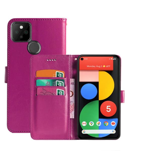 Mobilplånbok 3-kort Google Pixel 5 : Färg - Rosa