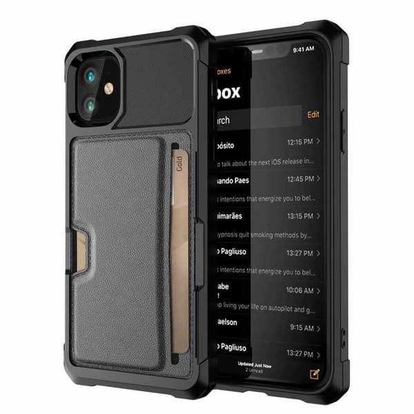 iPhone 12 Mini Stöttåligt Skal med Kortfack Solid V2