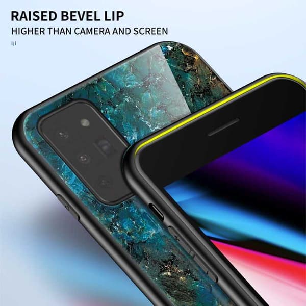 Samsung A21s Marmorskal 9H Härdat Glas Baksida Glassback® V2