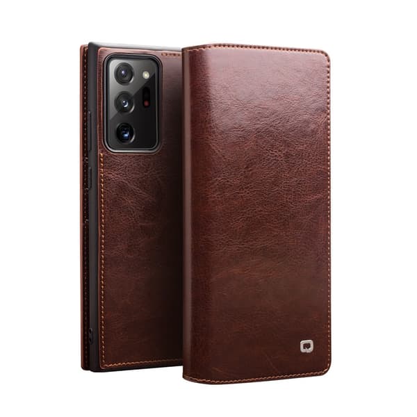 Samsung Galaxy Note 20 Ultra Etui Ægte Læder Brun