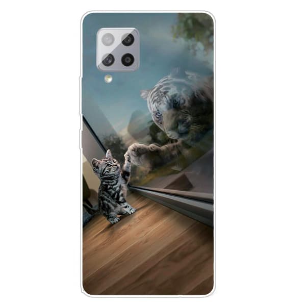 Samsung Galaxy A42 5G Suojakuori Aihe Kissa ja Tiikeri