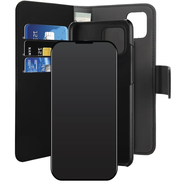 Puro iPhone 12 Pro Max Suojakotelo Wallet Detachable 2 in 1 Musta