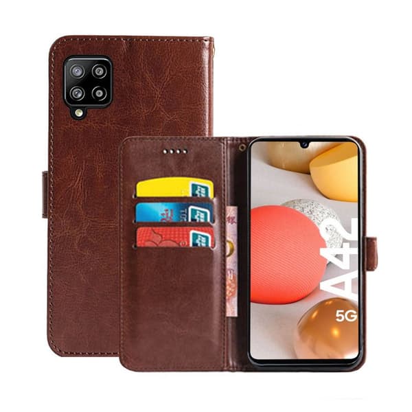 Lommebokdeksel 3-kort Samsung Galaxy A42 : Farge - brun