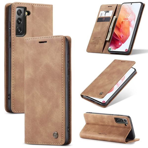 CaseMe Smart FlipCase Samsung Galaxy S21 Plus : väri - ruskea