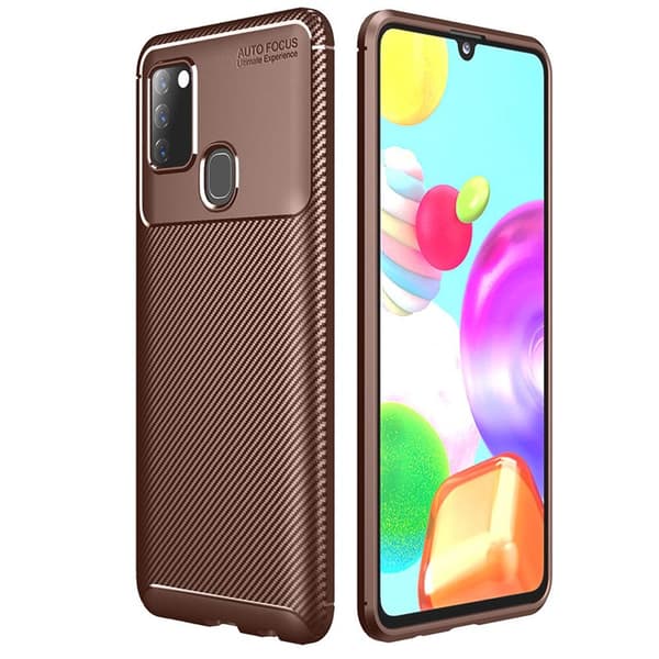Carbon silikone cover Samsung Galaxy A21s : farve - brun