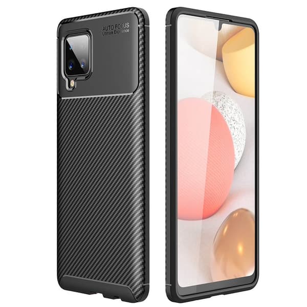 Karbon silikon Deksel Samsung Galaxy A42 : Farge - Svart