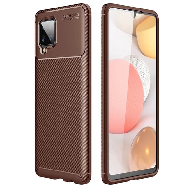 Carbon silikone cover Samsung Galaxy A42 : farve - brun