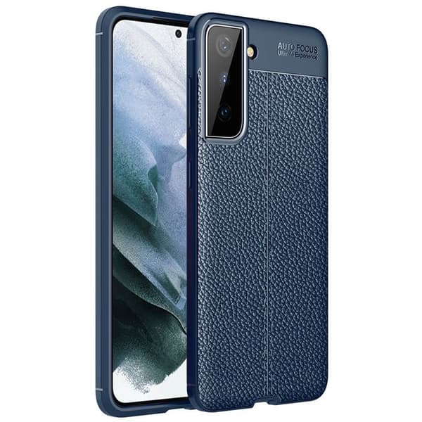 Nahkakuvioitu TPU kuori Samsung Galaxy S21 Plus : väri - sininen
