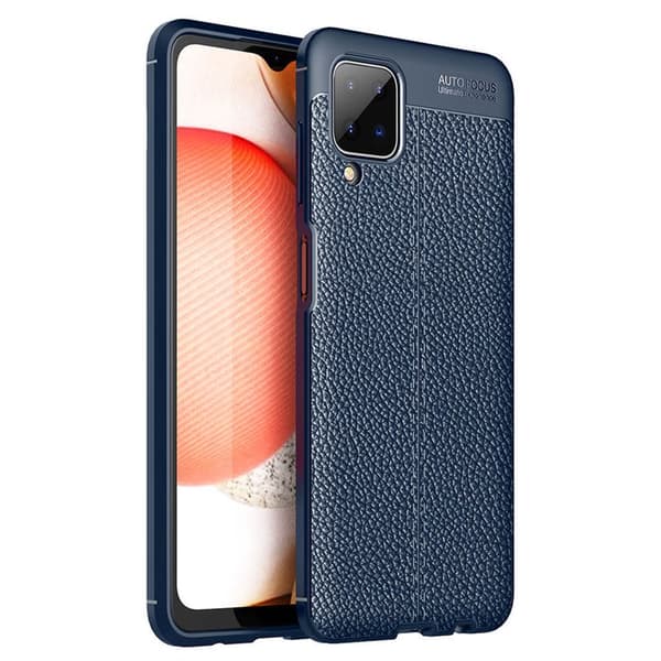 Nahkakuvioitu TPU kuori Samsung Galaxy A12 : väri - sininen