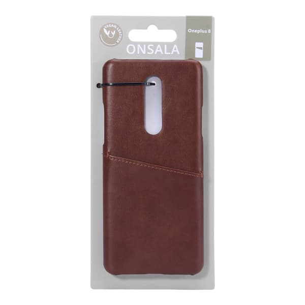 Mobilcover med Kortrum Oneplus 8 Brun