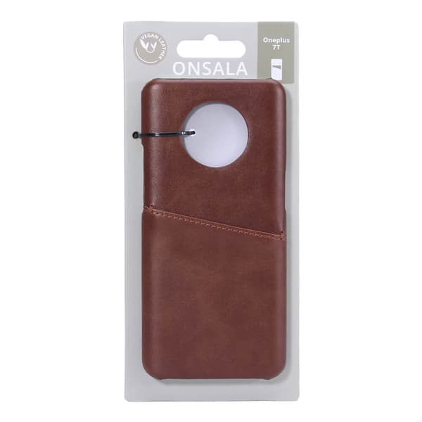 Mobilcover med Kortrum Oneplus 7T Brun