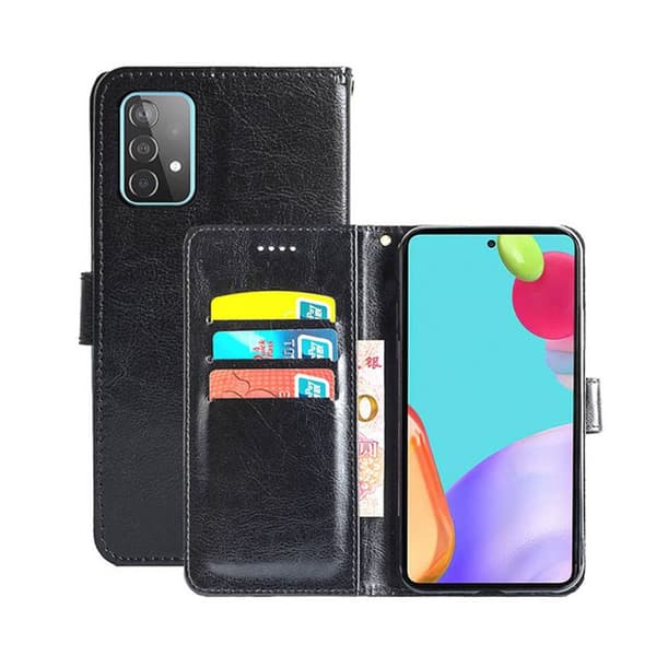 Wallet Cover 3-kort Samsung Galaxy A52 5G : farve - sort