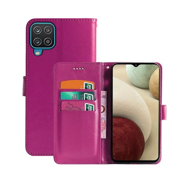 Lommebokdeksel 3-kort Samsung Galaxy A12 : Farge - Rosa
