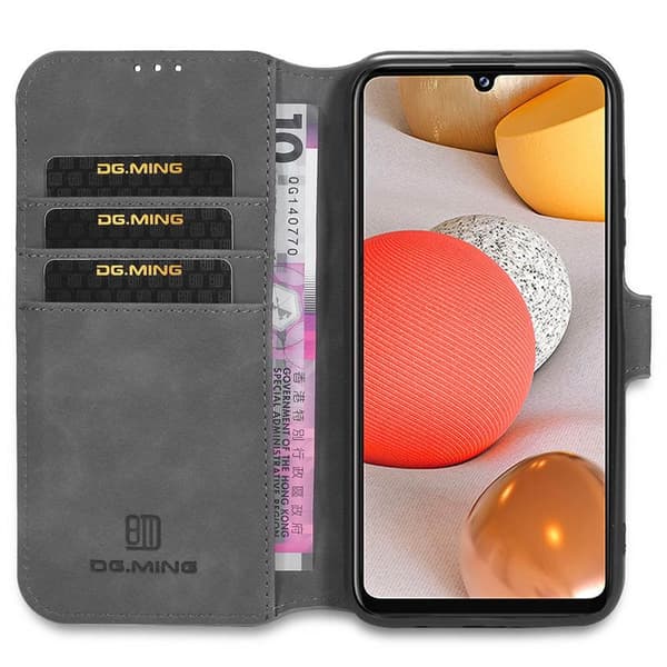 DG-Ming mobil lommebok 3-kort Samsung Galaxy A42 : Farge - Grå